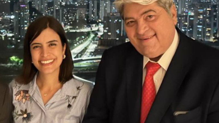 Na foto, a deputada Tabata Amaral e o jornalista e apresentador Datena
