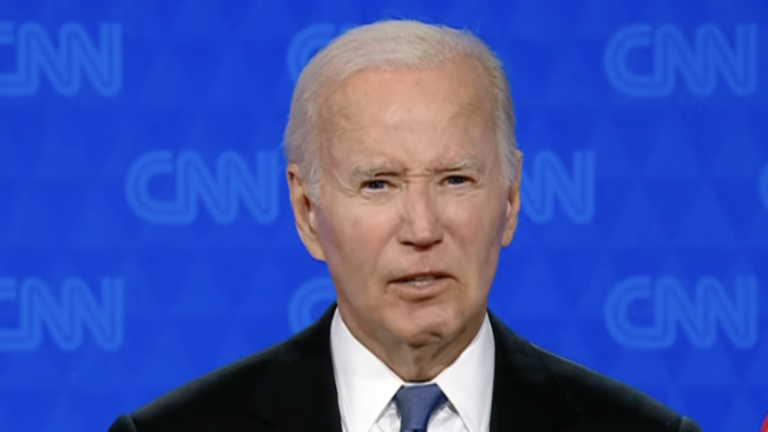 O presidente dos EUA, Joe Biden, durante fala em debate presidencial