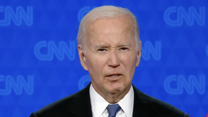 O presidente dos EUA, Joe Biden, durante fala em debate presidencial