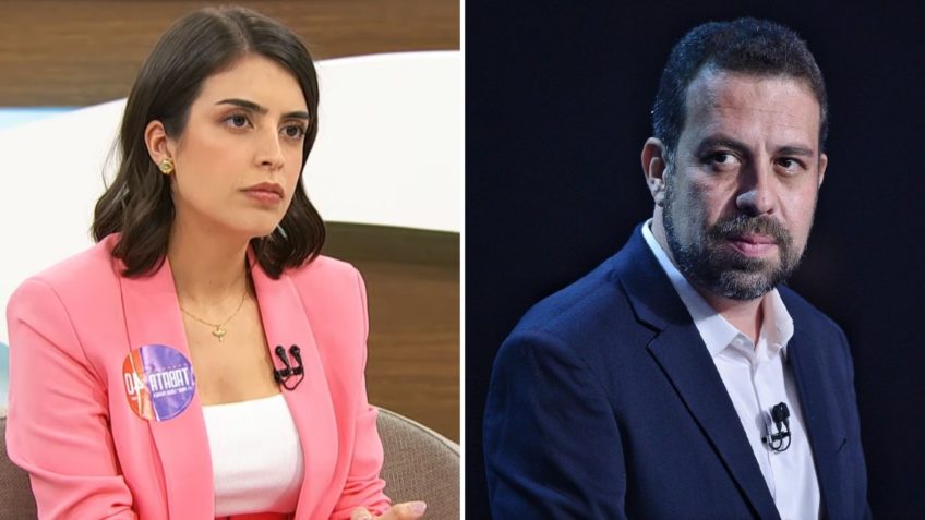 A deputada federal Tabata Amaral (a esquerda) e o deputado federal Guilherme Boulos (