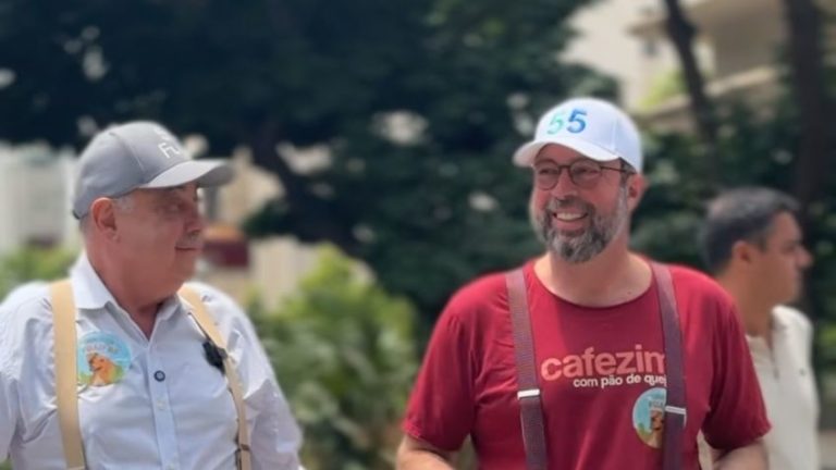 O candidato Fuad Noman (PSD) e o ministro de Minas e Energia, Alexandre Silveira