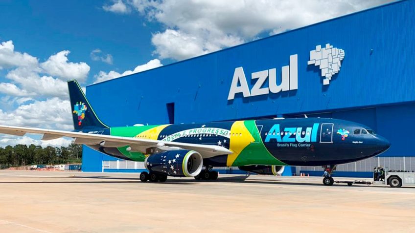 Avião da companhia área brasileira Azul