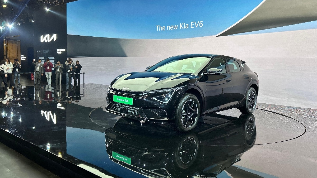 The new Kia EV6 at Bharat Mobility Global Expo 2025.