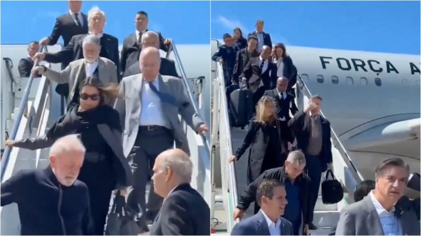 Nas imagens acima, comitiva brasileira desembarca em Roma para o funeral do papa, realizado no sábado (26.abr.2025)