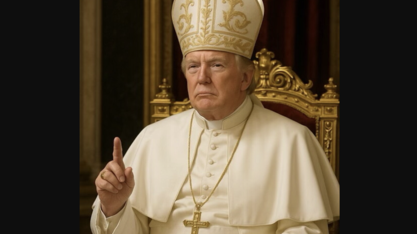 Trump vestido de papa