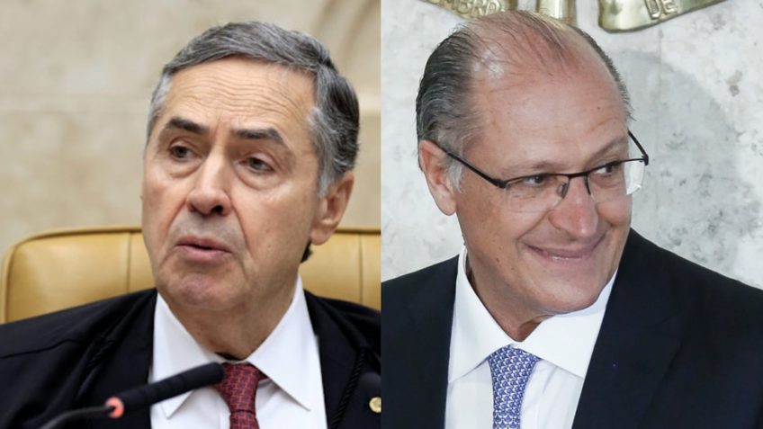O presidente do STF (Supremo Tribunal Federal), Roberto Barroso, e o vice-presidente e ministro da Indústria, Geraldo Alckmin