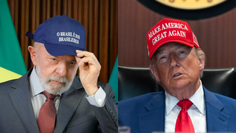 Lula (à esq.) e Donald Trump (à dir.)