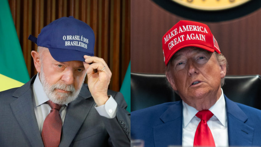 Lula (à esq.) e Donald Trump (à dir.)