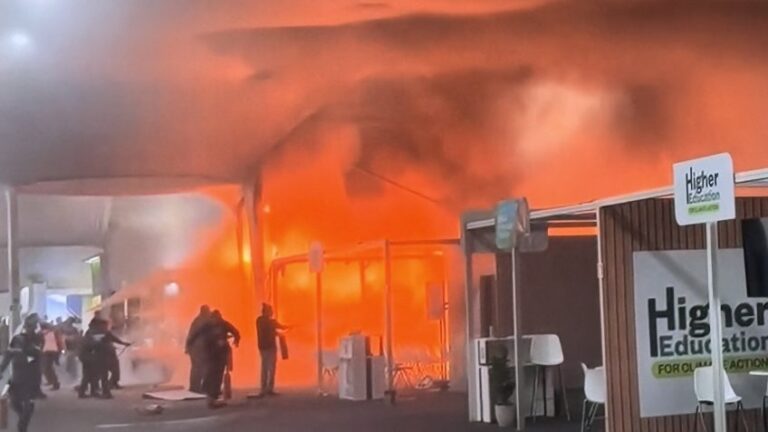 incêndio em pavilhão da Blue Zone na COP30