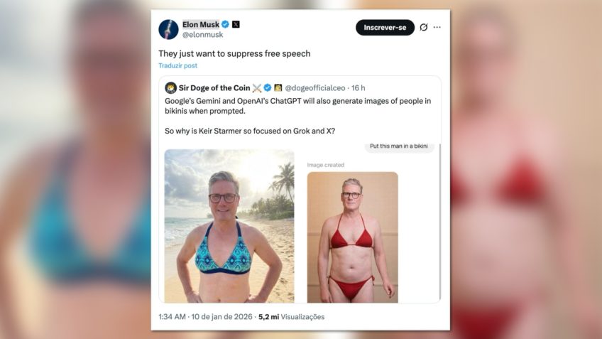 Маск поделился кадрами Кейра Стармера в бикини