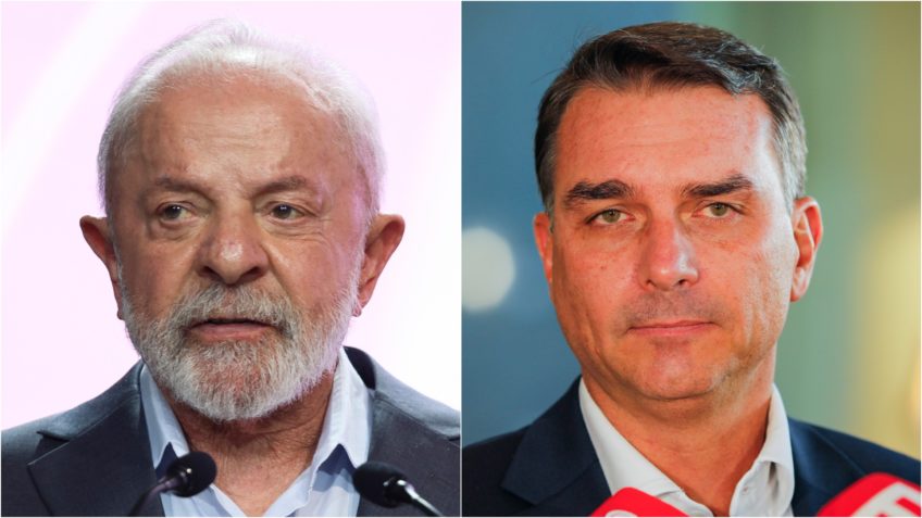 Lula e Flávio Bolsonaro