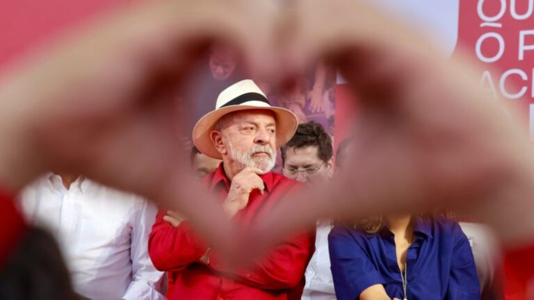 Lula durante o evento de aniversário dos 46 anos do PT