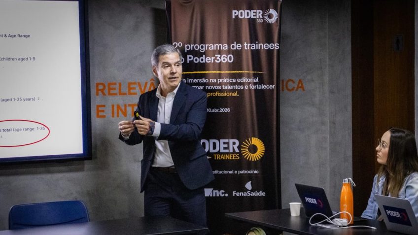 Denizar Vianna em conversa com Trainees do Poder360