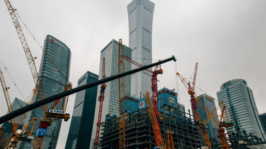 Prédios em construção em Pequim (China)