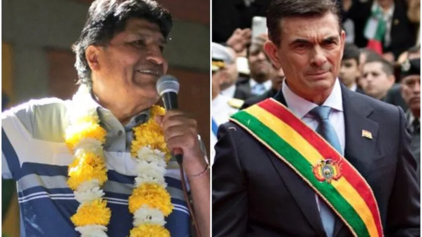 Evo Morales e presidente Rodrigo Paz