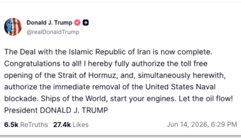 Трамп объявляет о соглашении с Ираном и прекращении морской блокады Ормуза