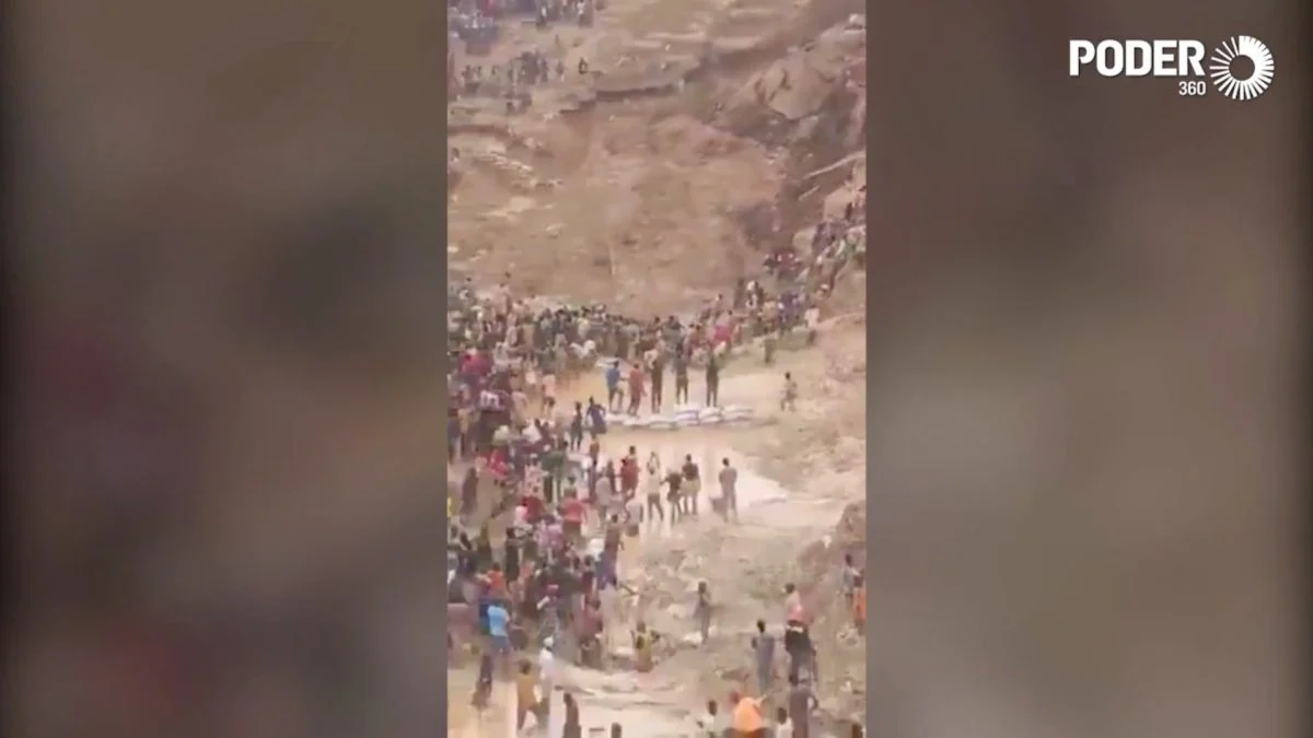 Na imagem, desabamento de mina na República Centro-Africana